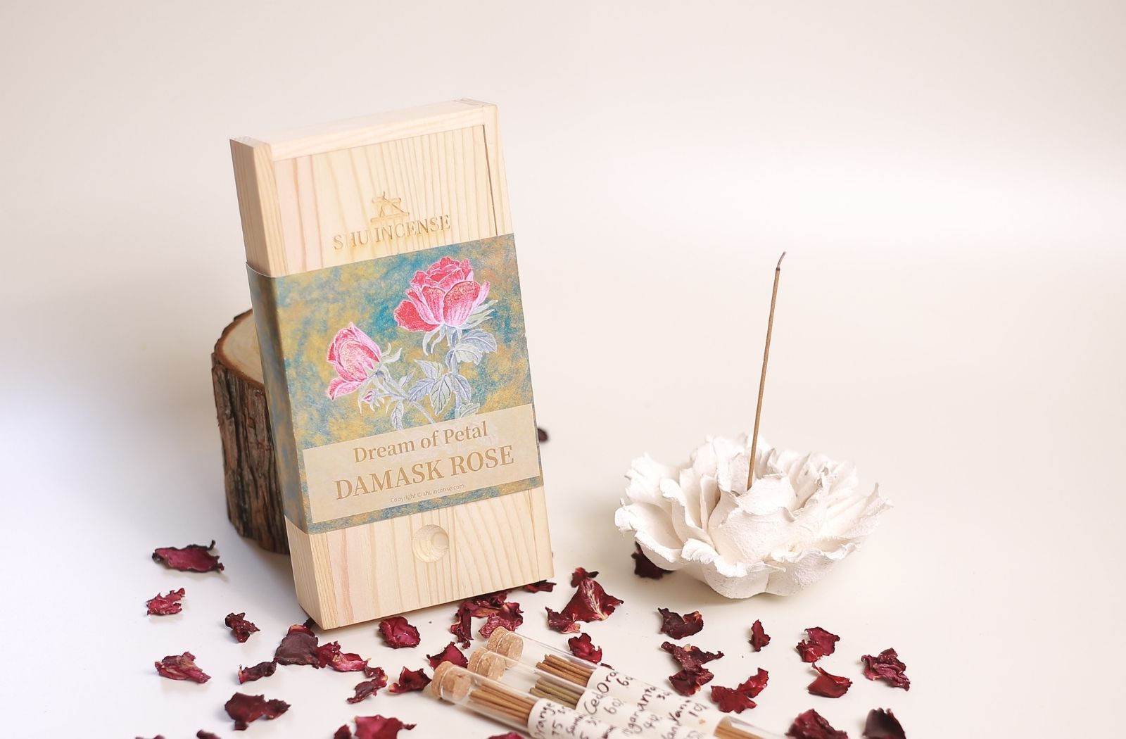 Shu Incense banner showing natural handmade incense sticks