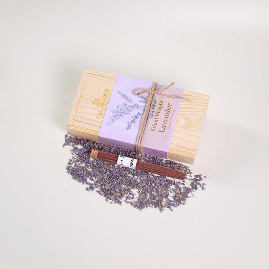 Silent Bloom lavender incense sticks neatly displayed | Silent Bloom