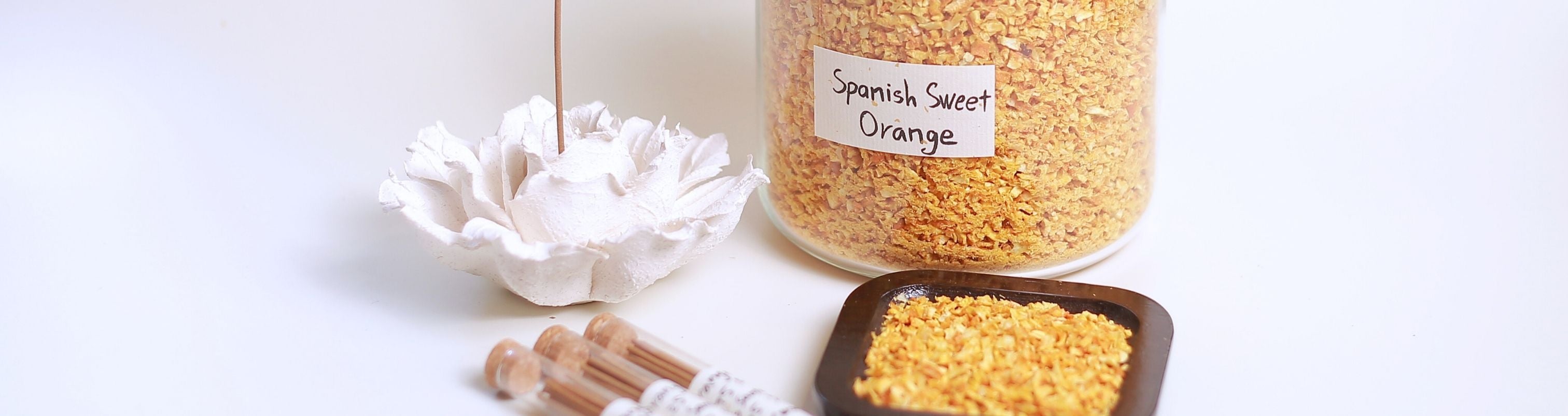 Sweet orange incense sticks made with natural citrus peel, handcrafted for a fresh and uplifting aroma